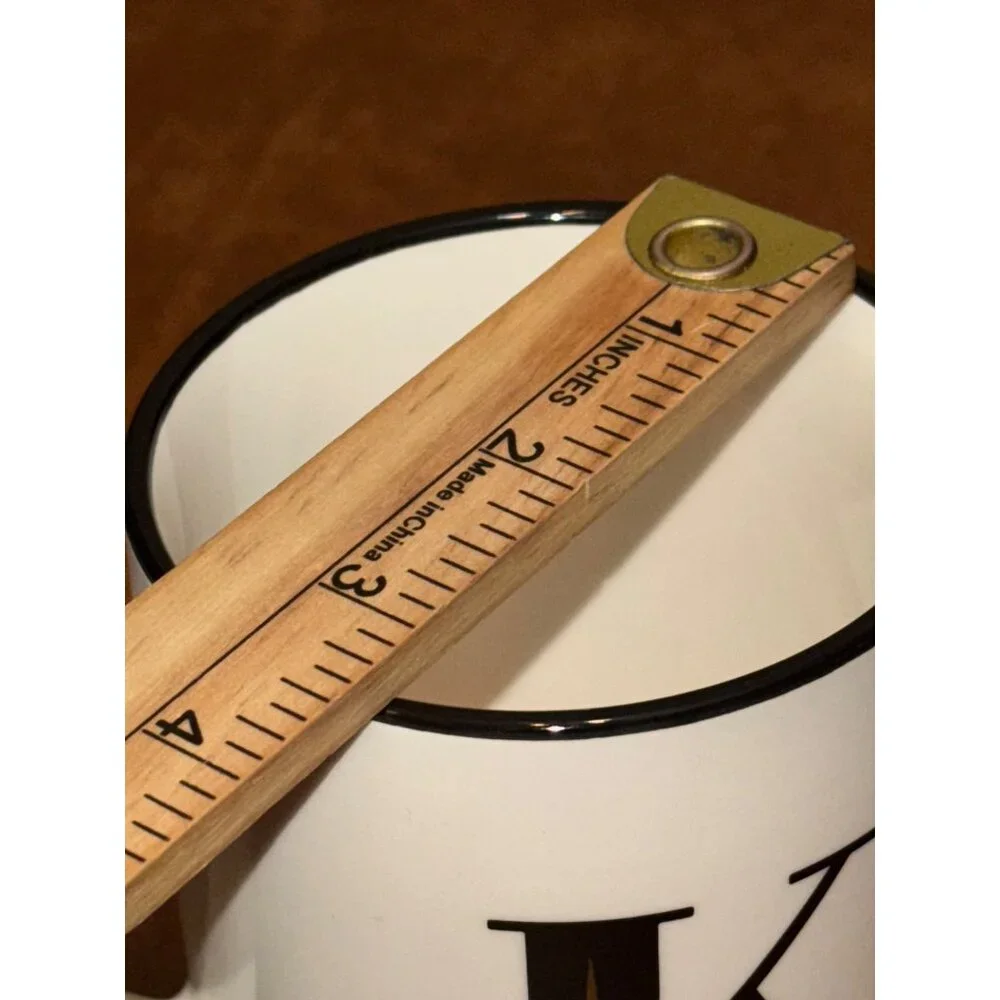 White Ceramic Monogram "K" Mug By Threshold  Dishwasher & Microwave Safe  Stonew - Picture 5 of 5